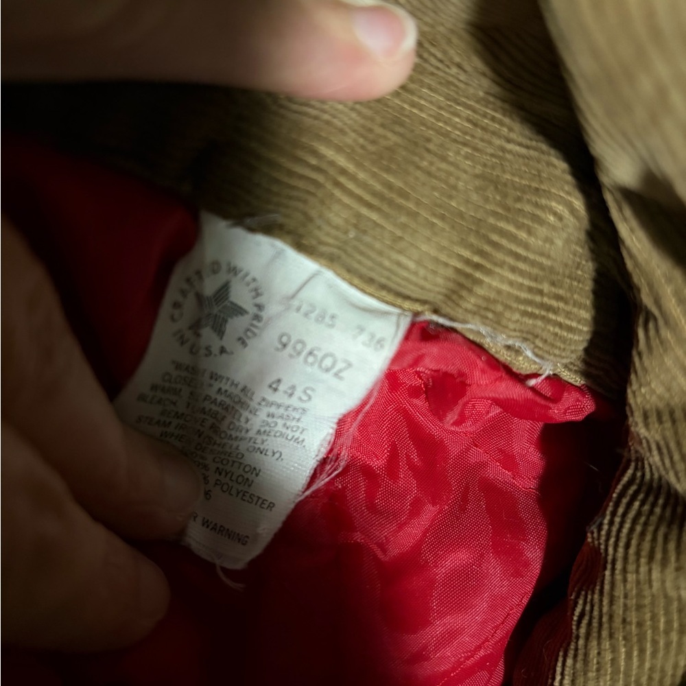 Vintage Carhartt Red quilted Insulated Canvas Coveralls Brown 996QZ 44S USA - Picture 6 of 16